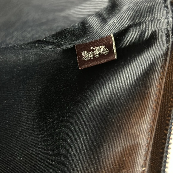 Coach Story Patch Corner Zip Wristlet Pouch Clutch Navy - Picture 5 of 6